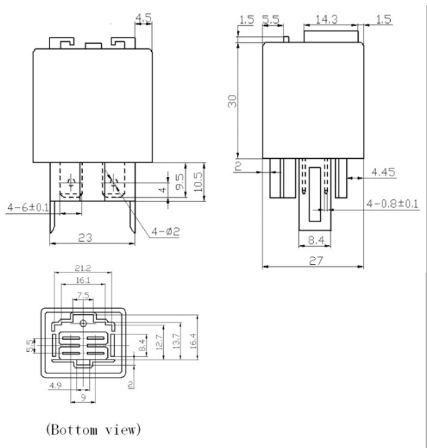 12V 30A 4-pin OEM: KKY02-67-740 Mini Transparent Waterproof Relay Kia KKY01-67-740 mini automotive relay