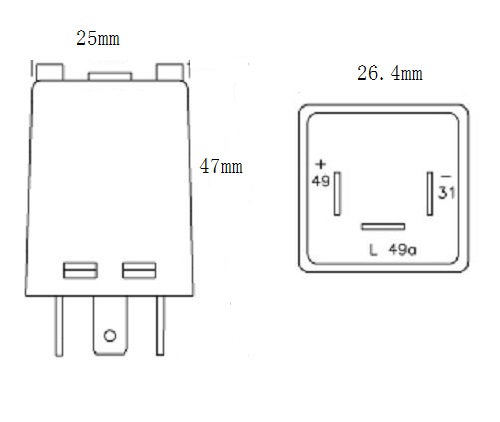 Transparent Blue Electronic Led Flasher 24V , 3G252B Gerelay 3 Pin Led Compatible Flasher 81980-87704
