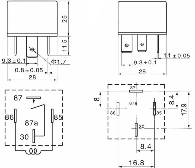 4 Pin Automotive Relay 12v 40a Double Contacts With Led