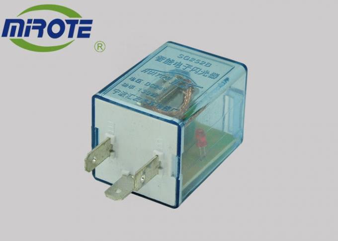 Transparent Blue Electronic Led Flasher 24V , 3G252B Gerelay 3 Pin Led Compatible Flasher 81980-87704