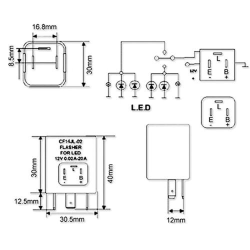 Adjustable Electronic Led Flasher 3 Pin , Turn Signal Flasher For Led Bulbs