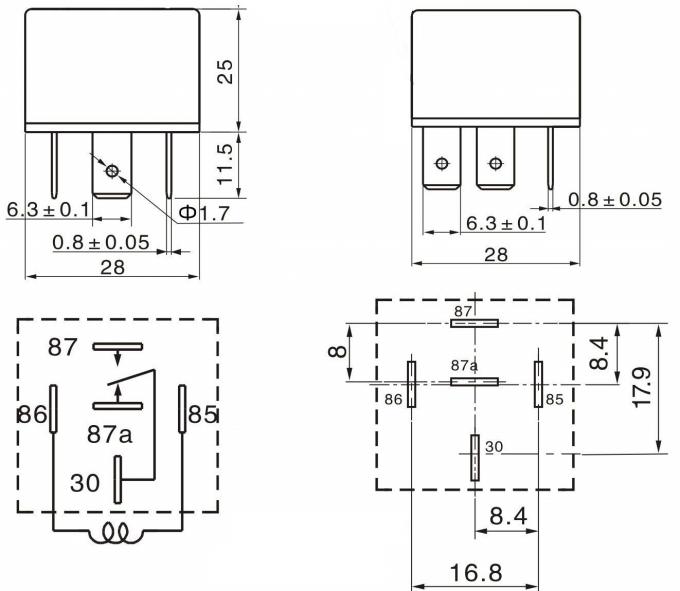 High Power JD1914 40 Amp 5 Pin Relay Led Light Double Contact Point