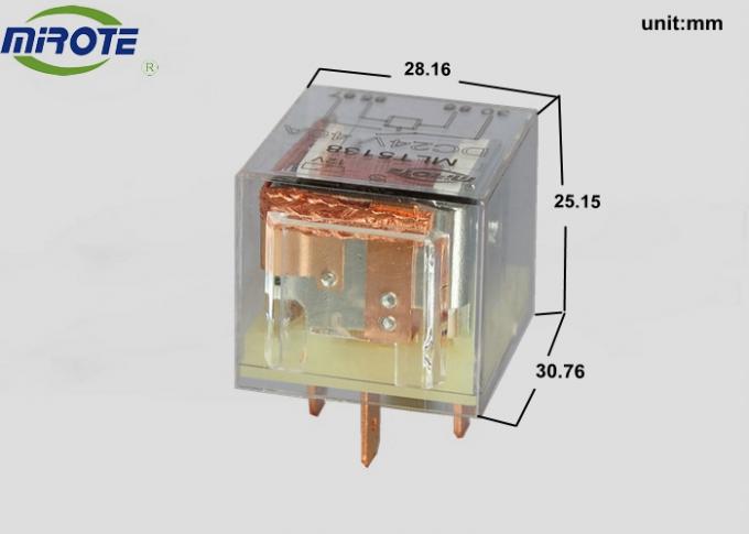 Transparent 4 Teminals 12v 40 Amp Waterproof Relay White Baseboard Included