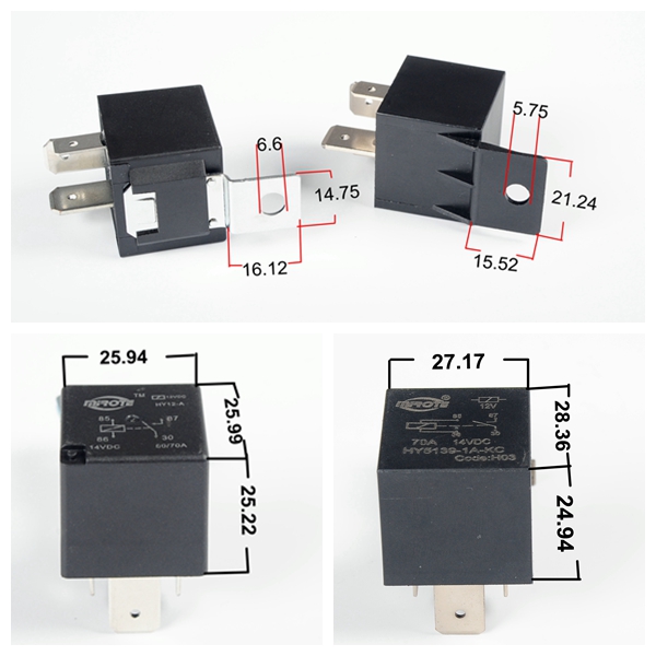 Universal SPDT Automotive Power Relay 24v Sealed For Fridge Washing Machine