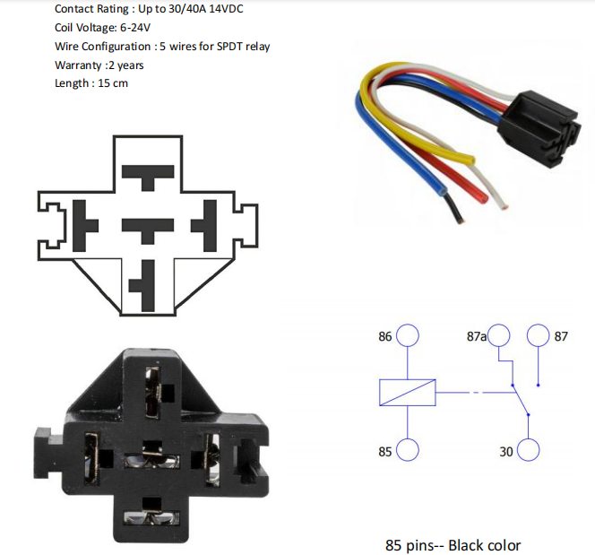 yamaha wiring harness SPDT 5 Pins Car Automotive Relay wire socket harness connector complete